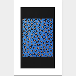 Leopard blue pattern, Abstract print, Retro, Mid century art Posters and Art